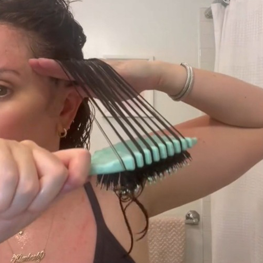 stijl krulkam Eco-vriendelijke mosterd tarwepaal varkenshaar Grote golf haarkam airbag haarkam