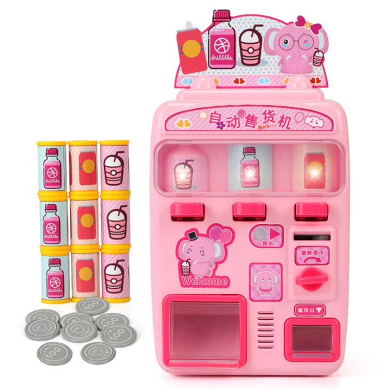 1 Set Van Mini Automatische Drankautomaat Speelgoed Simulatie Winkelen Automaat Light Sound Effect Educatief Speelgoed