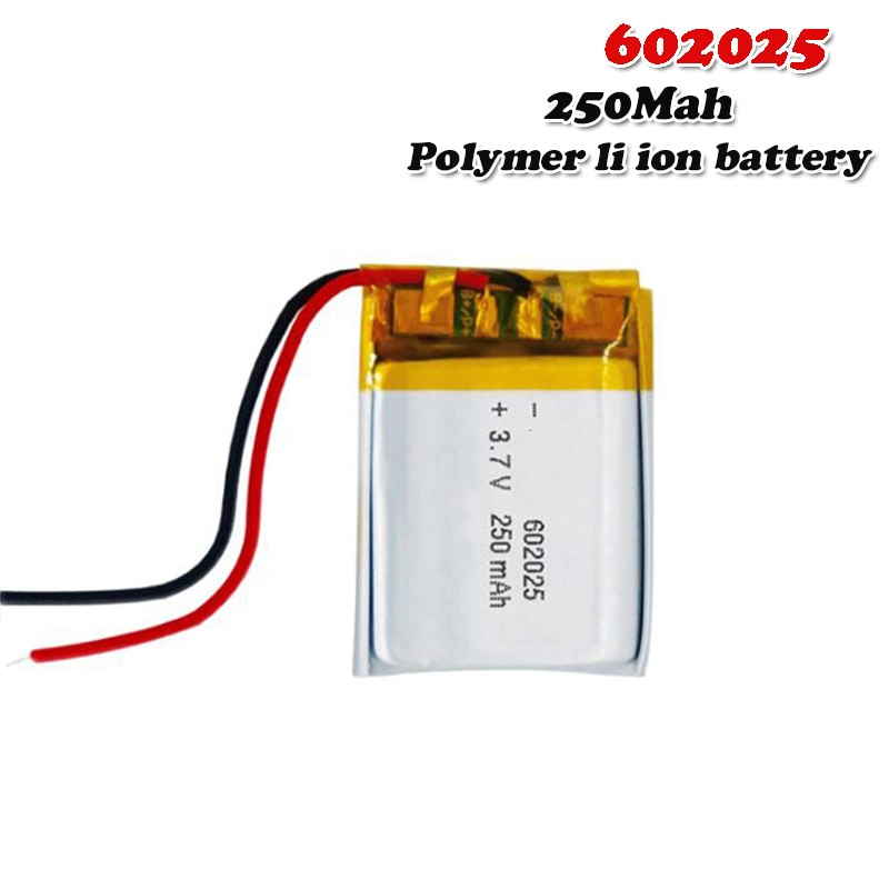 250 mah 3.7v 602025 litium polymer li-po li ion oppladbart batteri for  mp3 mp4 mp5 gps psp dvr mobile bluetooth li-po celler