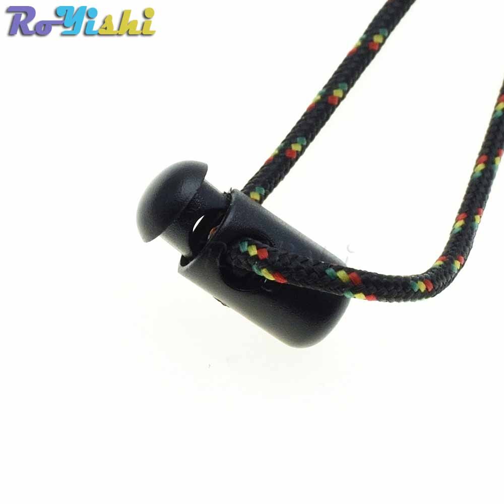 25 stk/pak plastiktønde fjedersnor låser propper vippeclips sort 21mm*8mm