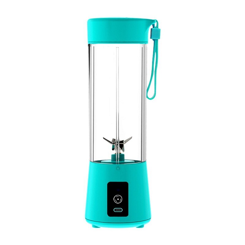 Juicer 6 Blades Blender Draagbare Usb Draadloze Mixer Elektrische Juicer Machine Ijs Smoothie Vruchtensap Mixer: mint blue