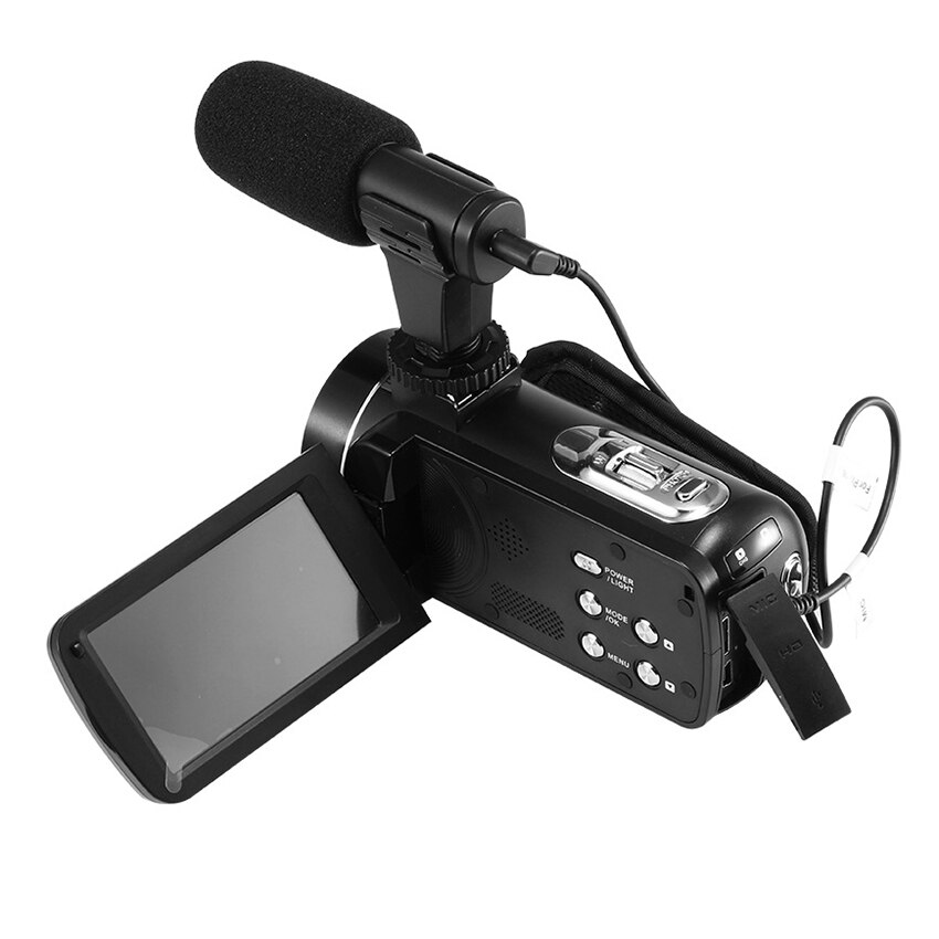 DSLR Camera Microphone, External Video Microphone Voice Recorder with Windscreen 3.5mm Jack for Phone, Smartphone, Vlogging