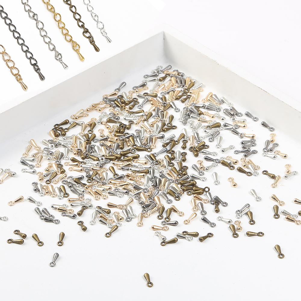 Porta gotas de água para colar e pulseira, 100x2x7mm, correntes extensíveis, acessórios para fabricação de joias