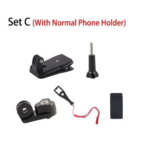 Para GoPro 8 accesorios mochila Clip abrazadera hebilla de senderismo bolsa montaje 360 rotación para Go Pro Hero 8 7 6 xiaomi Yi SJCAM EKEN Cámara: Set C
