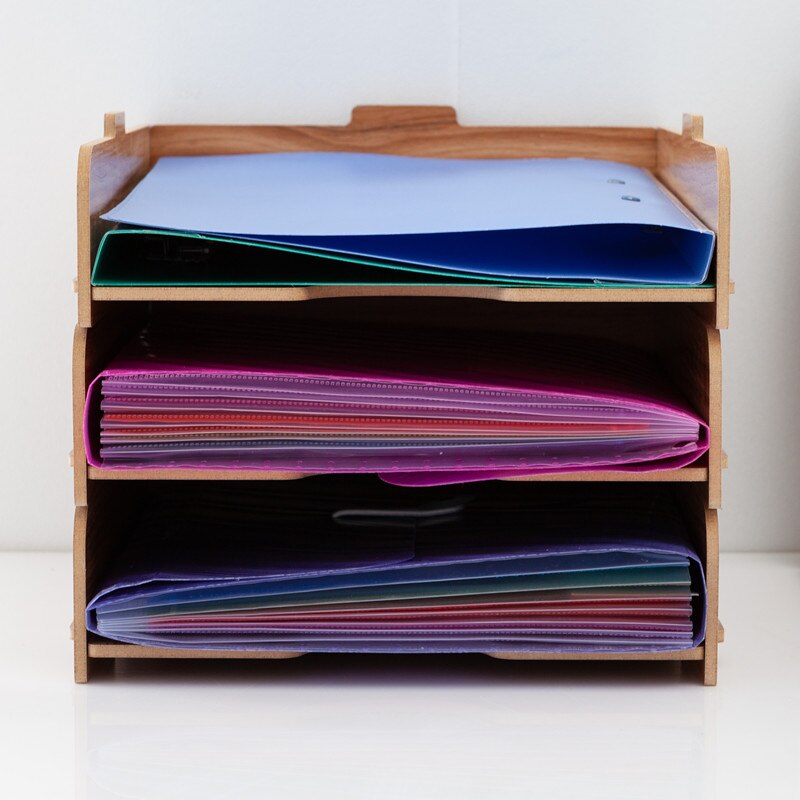 File Tray Desk Accessorie Magazine Holder Office Organizer Layering Paper Storage Tray pen pencil holder School Supplies