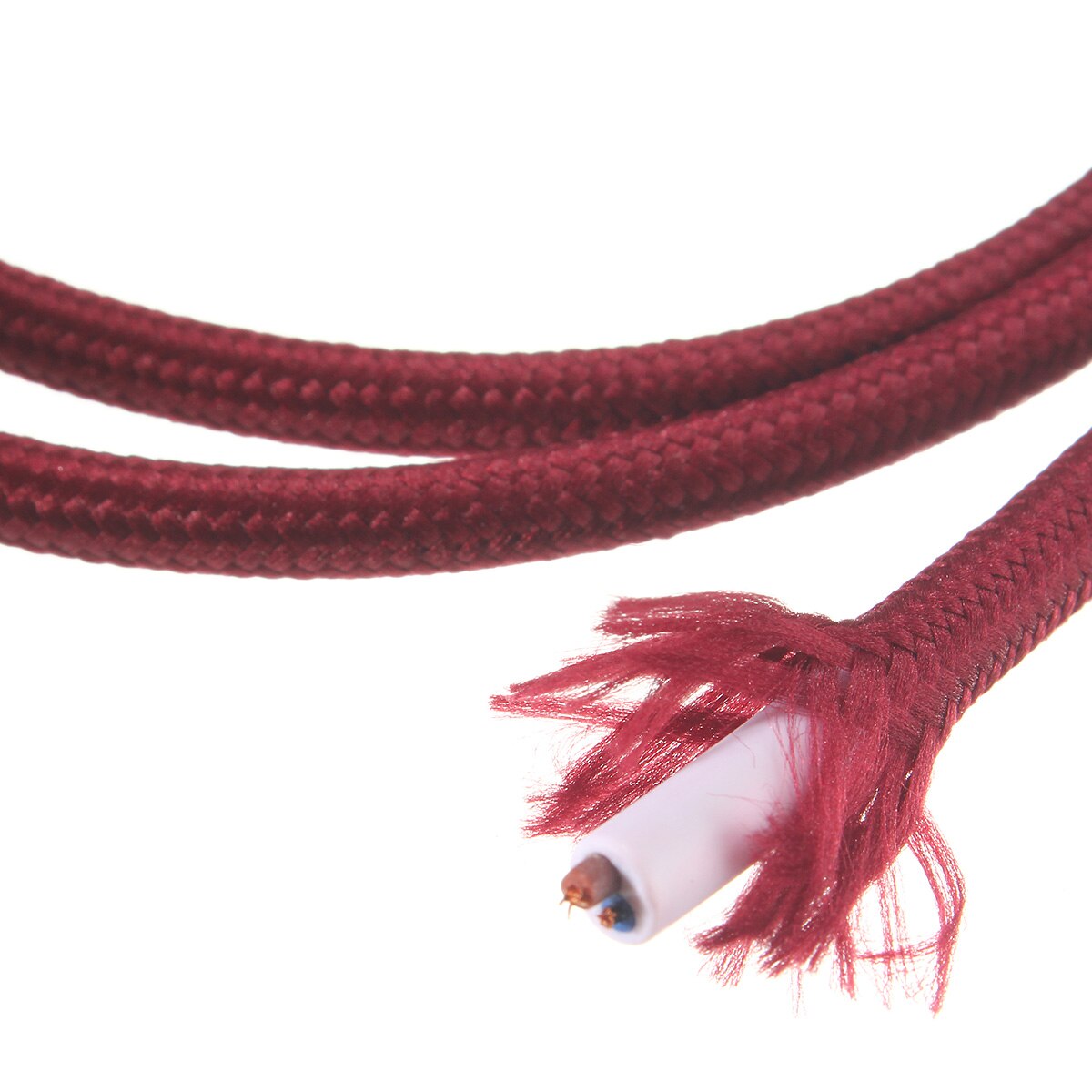 200 cm 2 Ader Stoff Kabel Muticolor Jahrgang Twist Geflochtene Stoff Licht Kabel Tuch Elektrische Draht Kronleuchter Anhänger Lampe Drähte: Wein rot