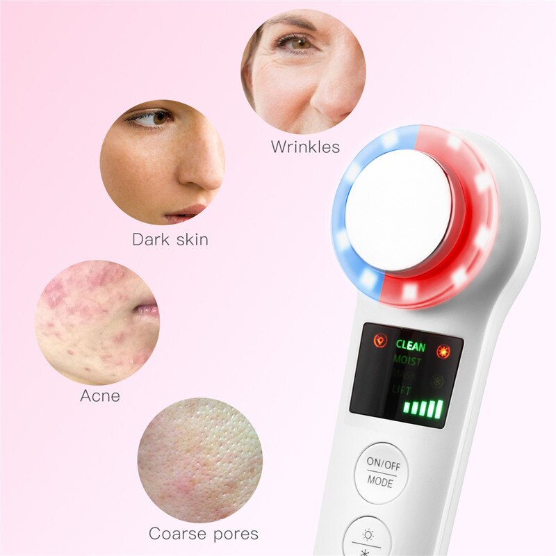 LED Photon Kalt Hammer ems Ultraschall Vibration Gesichts Massagegerät Licht Therapie Schönheit Bar Nano Gesicht Spritze Feuchtigkeitsspendende Dampfer