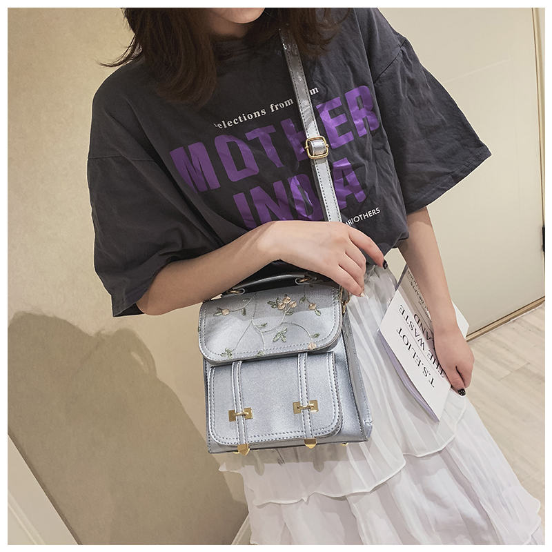 MoneRffi sac à dos scolaire adolescentes de en cuir femmes sac à bandoulière sac à dos broderie florale sac à dos