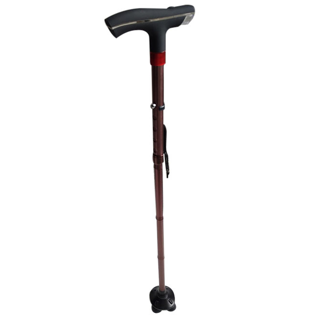 Foldestokke justerbare spadserestokke med lys og sikkerhedsalarm - balancerende mobilitetshjælp anti-skrid