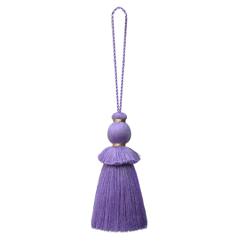 Borlas de cortina, borlas suaves y elegantes hechas a mano con lazo para cordón, accesorios DIY para almohadas de perilla de puerta de cortina.: Morado