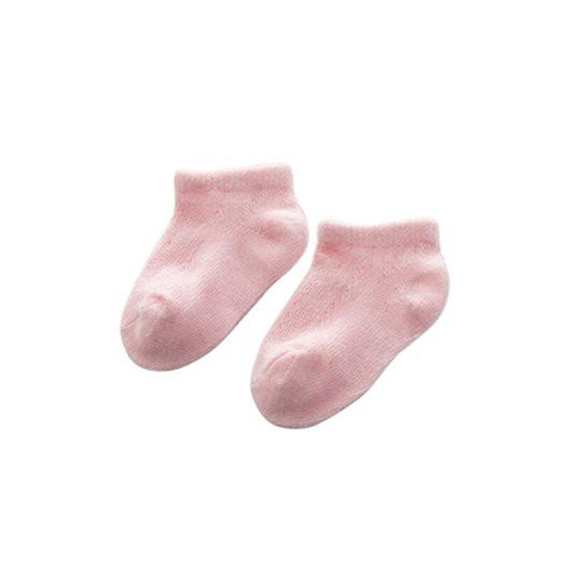 Chaussettes pour bébé, en coton, fines et respirantes, en maille, blanches et douces, pour -né, garçon et fille, printemps automne,: Rose / 0-2M