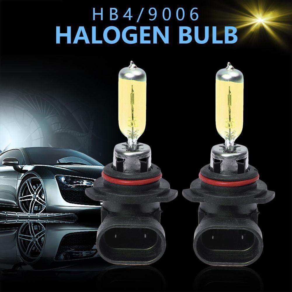 2 stk  hb4 9006 gule 12v 55w p22d 3000k halogenpærer lyse glas superbiler lys lamper bilkilde auto headli  z4 w 4
