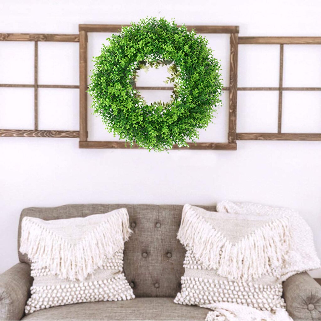 17' Green Leaf Wreath Summer Indoor Wreaths Front Door Party Celebration Decor