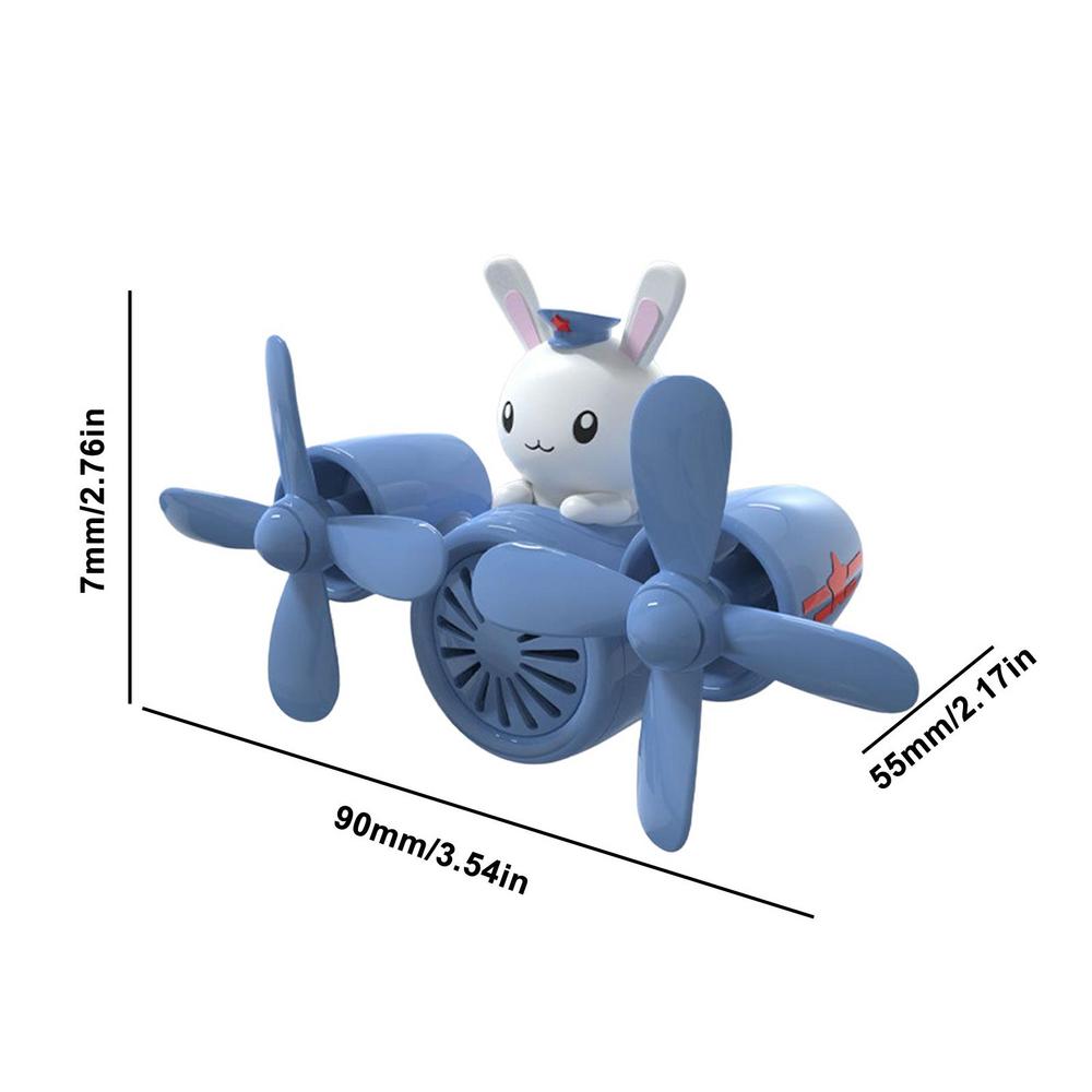 Ambientadores de aire para coche, Ventilación de salida de aire automática, adorno de aromaterapia, Animal lindo, piloto, difusor de coche, hélice giratoria, Interior automático: Azul