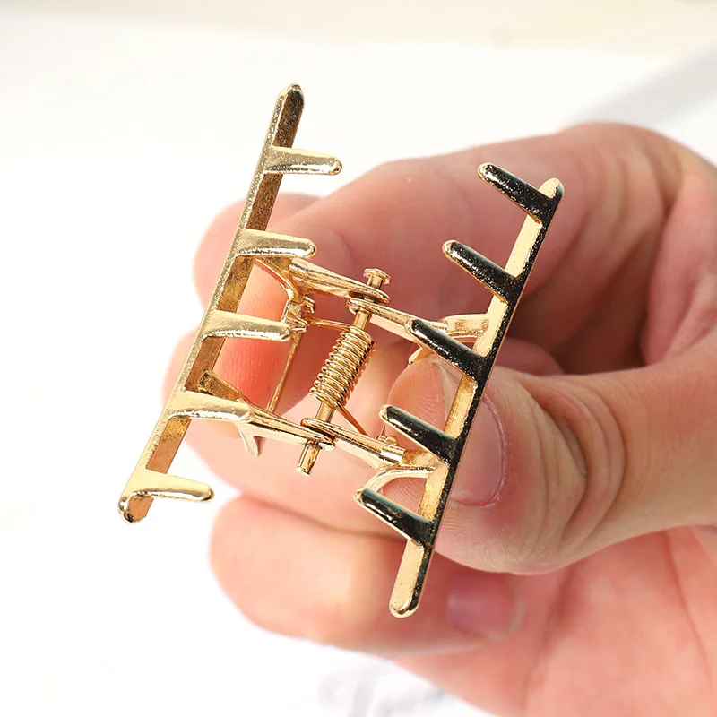 1 pieza de tocado de garra de pelo geométrico salvaje Simple a la para mujeres y niñas, pinza de pelo de Metal de cangrejo, accesorios de garra, tocado