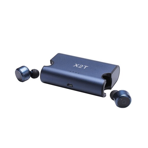 X1T mise à niveau X2T Bluetooth écouteur vrai sans fil écouteurs double Bluetooth 4.2 intra-auriculaires écouteurs 1500mAh boîte de charge casque: Dark blue