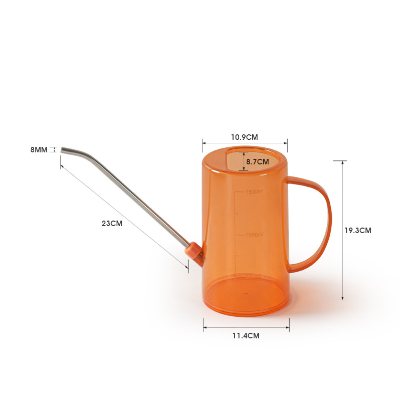 1/1.5/2L Lange Mond Gieter Huishoudelijke Transparante Gieter Tuin Gieter Tool Grote Capaciteit Plant Gieter: green
