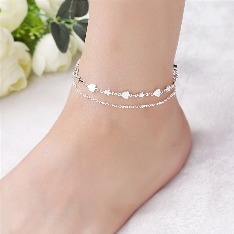 Tobillera de cadena de tejido trenzado para mujer, pulsera de plata 925, joyería para el pie, LB001