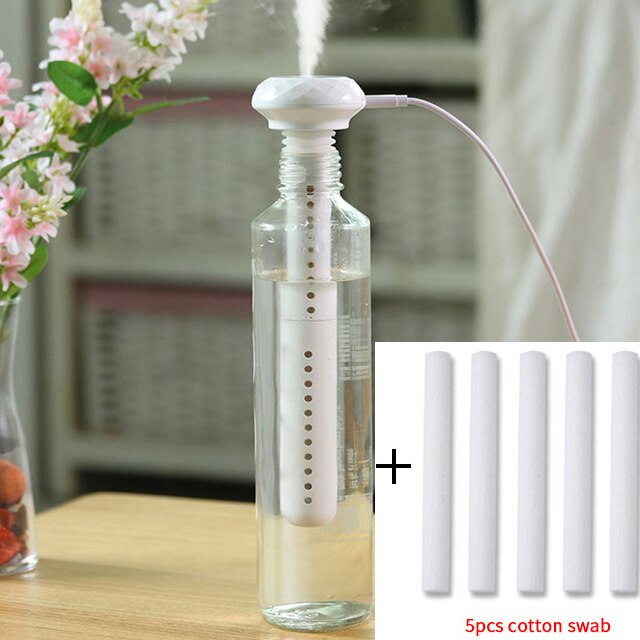 Eloole usb portabel luftfuktare munkflaska aromdiffusor dimmaskin för luftbefuktning på hemmakontoret avtagbar: T2 och 5 st 