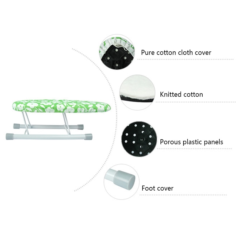 Strykebrett hjem reise bærbare ermer mansjetter mini bord med sammenleggbare ben