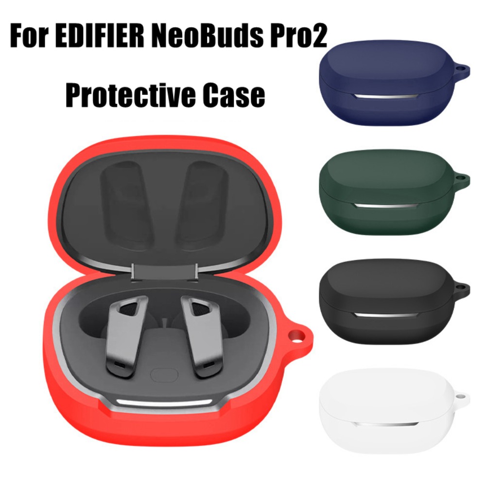 Siliconen Hoesje Schokbestendige Beschermhoes Met Haak Hoofdtelefoon Accessoires Beschermer Voor Edifier Neobuds Pro2