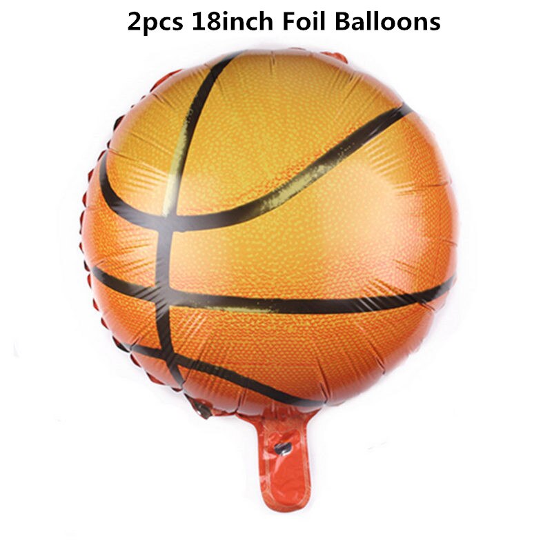 Supplies Thema Basketbal Platen Papier Cups Wrappers Cake Topper Folie Ballonnen Opknoping Wervelingen Cupcake Picks Decor Supplies: 2pcs foil balloons