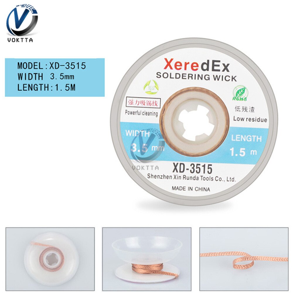 Alambre de soldadura de estaño, 1,5 M, 1,5mm, 2mm, 2,5mm, 3mm, 3,5mm, plomo, colofonia, núcleo de flujo, quita soldadura, herramienta de reparación de cables