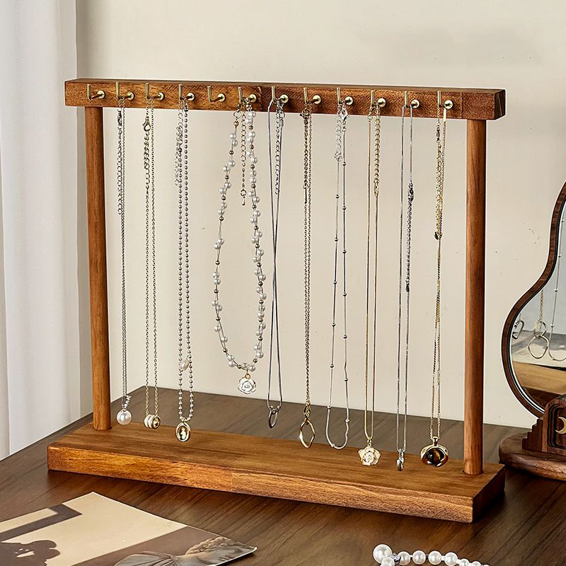 Sieraden Organisator Display Stand Massief Houten Ketting Hangend Aanrecht Rek Voor Kettingen Oorbellen Armbanden Showcase Opbergrek