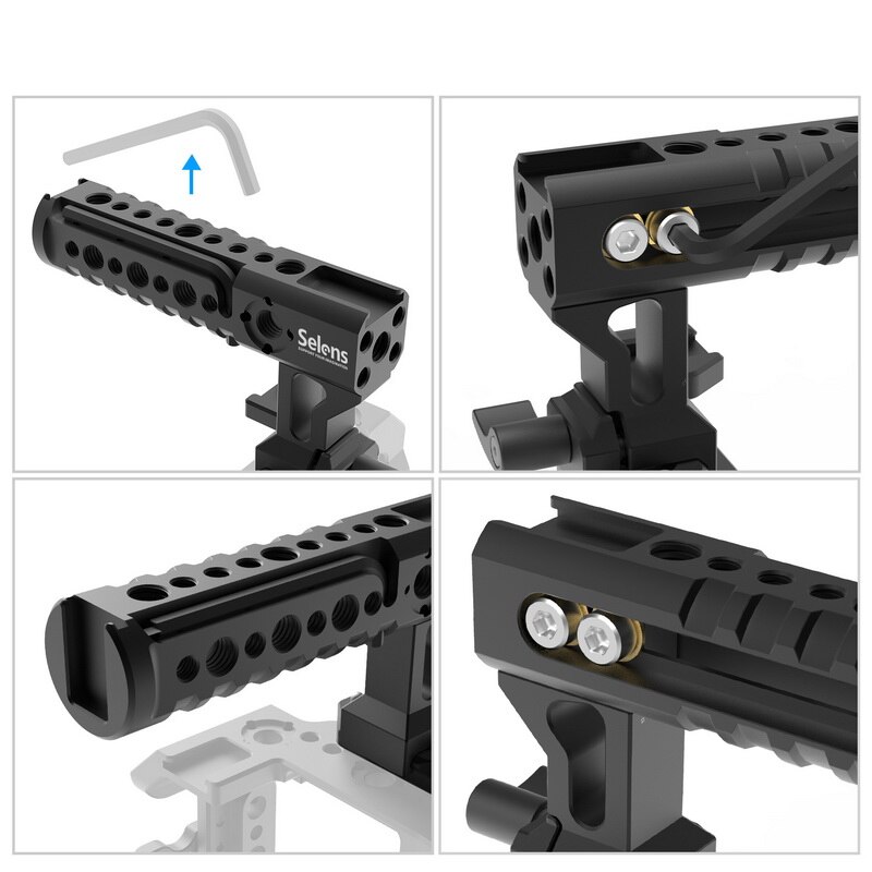 Selens Camera Top Handle Functional Camera Cage handle Grip with Cold Shoe Camera Rig For A7iii A73 Cage Aluminum DSLR Cheese