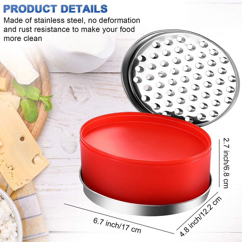 Cheese Grater with Food Storage Container Vegetable Chopper Shredder for Hard Soft Cheeses Kitchen Supplies DIN889