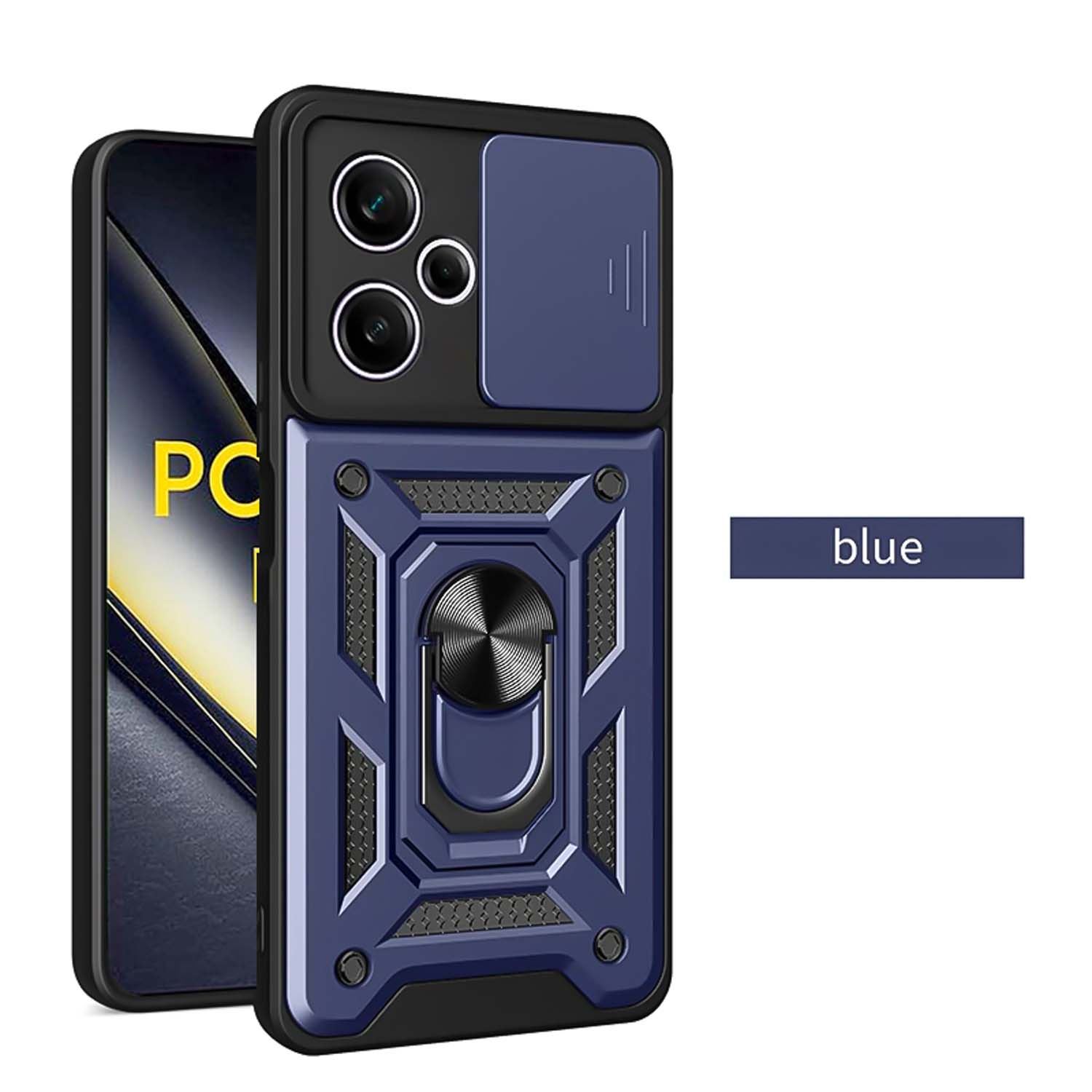 Stötsäkert pansarskal till poco  x7 pro bilhållare telefonskydd för poco  x6 x5 x3 pro  x3 nfc  f6 pro kameralinsskydd fodral: Blå / För oneplus 9rt 5g