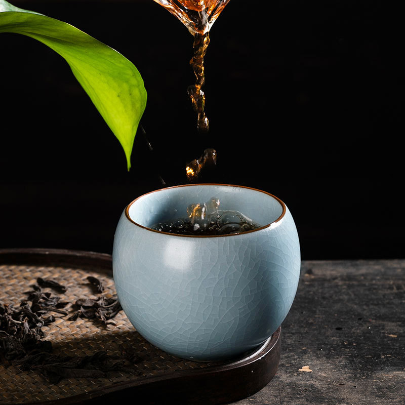Kung Fu Tea Set Tea Cup Ceramic Tea Cup Teaware Modern White Porcelain Small Tea Cup Matte Ding Kiln Hand-painted Pu'er Cup