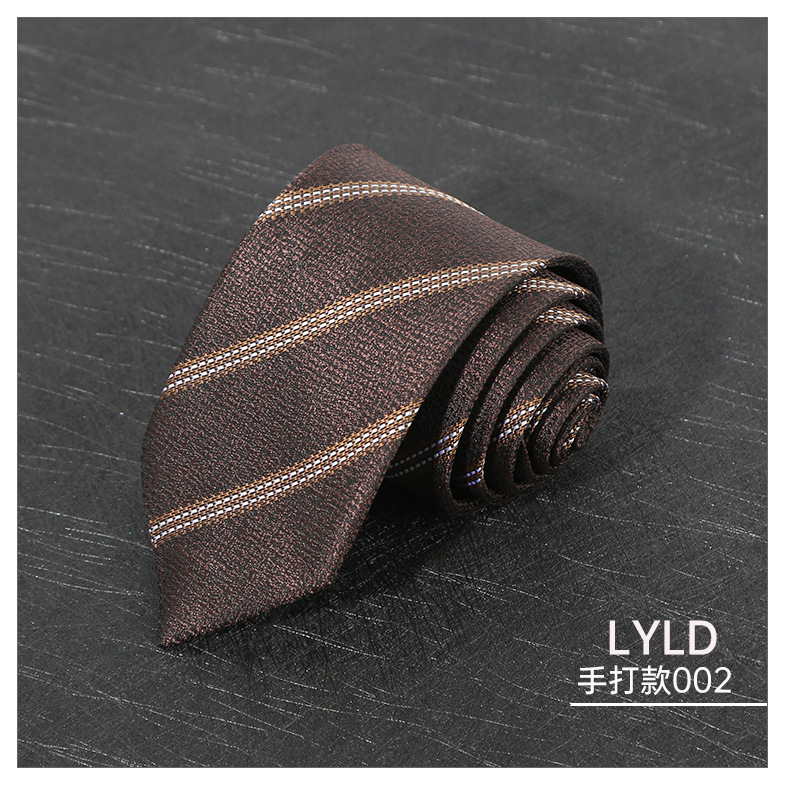 7CM Polyester Ties For Men Business Striped Blue Brown Neck Tie College Young Girls Neckties Party Shirt Collar Accessory Cravat: GRAY