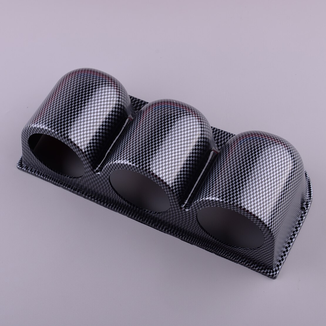 Universal Carbon Fiber Texture Black 2&quot; 52mm 3 Triple Holes Dash Car Gauge Meter Pod Mount Holder
