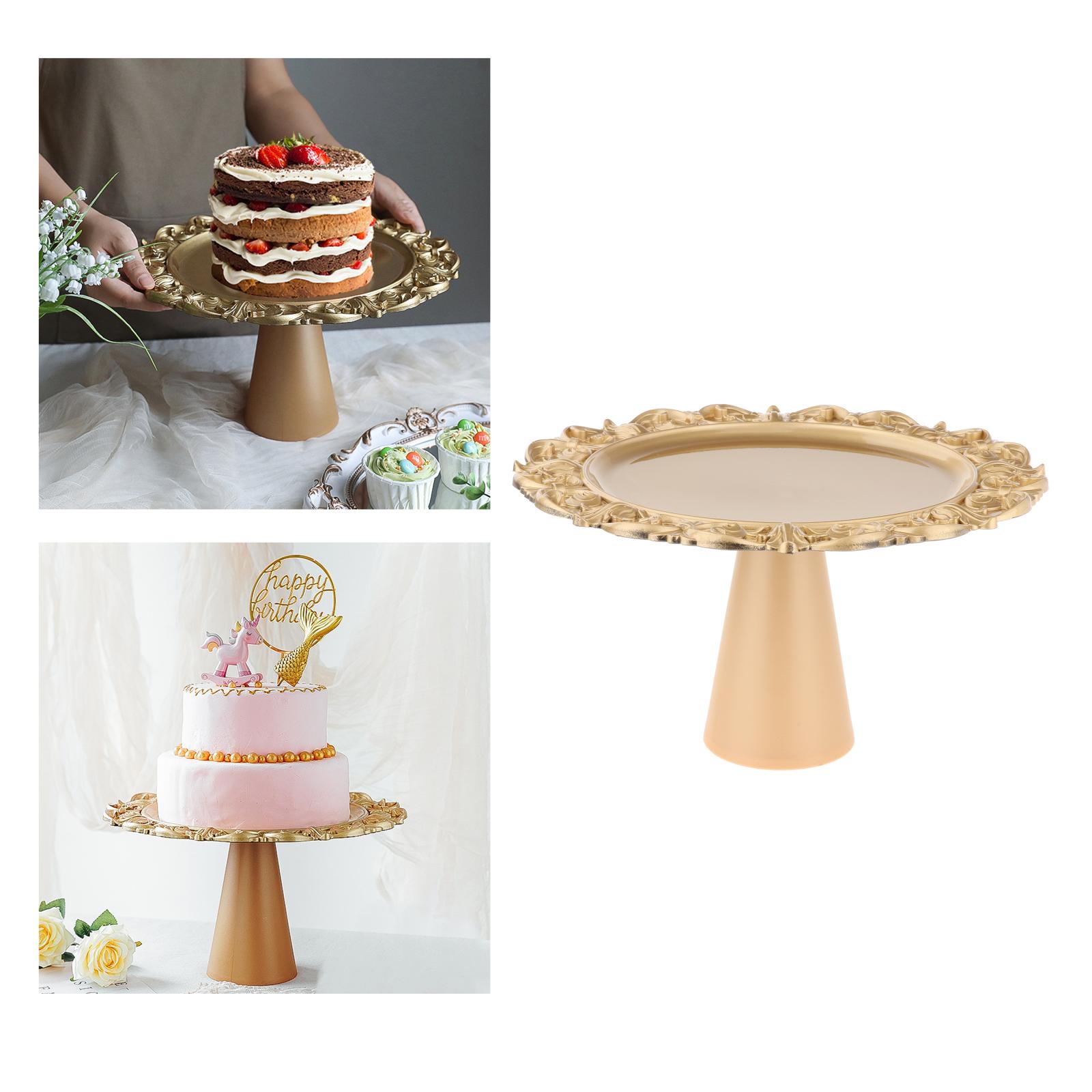 Retro Tafel Taart Stand Gouden Taart Display Plaat Tall Plank Middelpunt