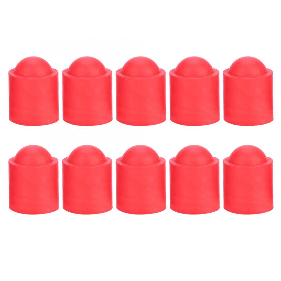 10Pcs Cue Tip Cover Cue Tip Cap Rubber Biljart Pool Cue Tips Biljart Signalen Stok Bescherming Cap Snooker Biljart accessoire: Rood