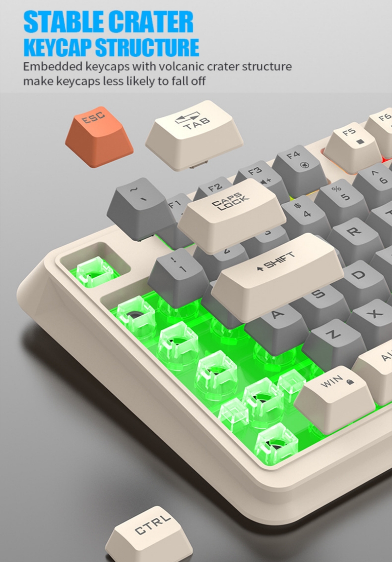 Teclado español con Ñ 94 teclas 90% Teclado árabe español con la Ñ ruso coreano USB con cable RGB Perilla de volumen de luz Ergonomía Oficina de juegos K82