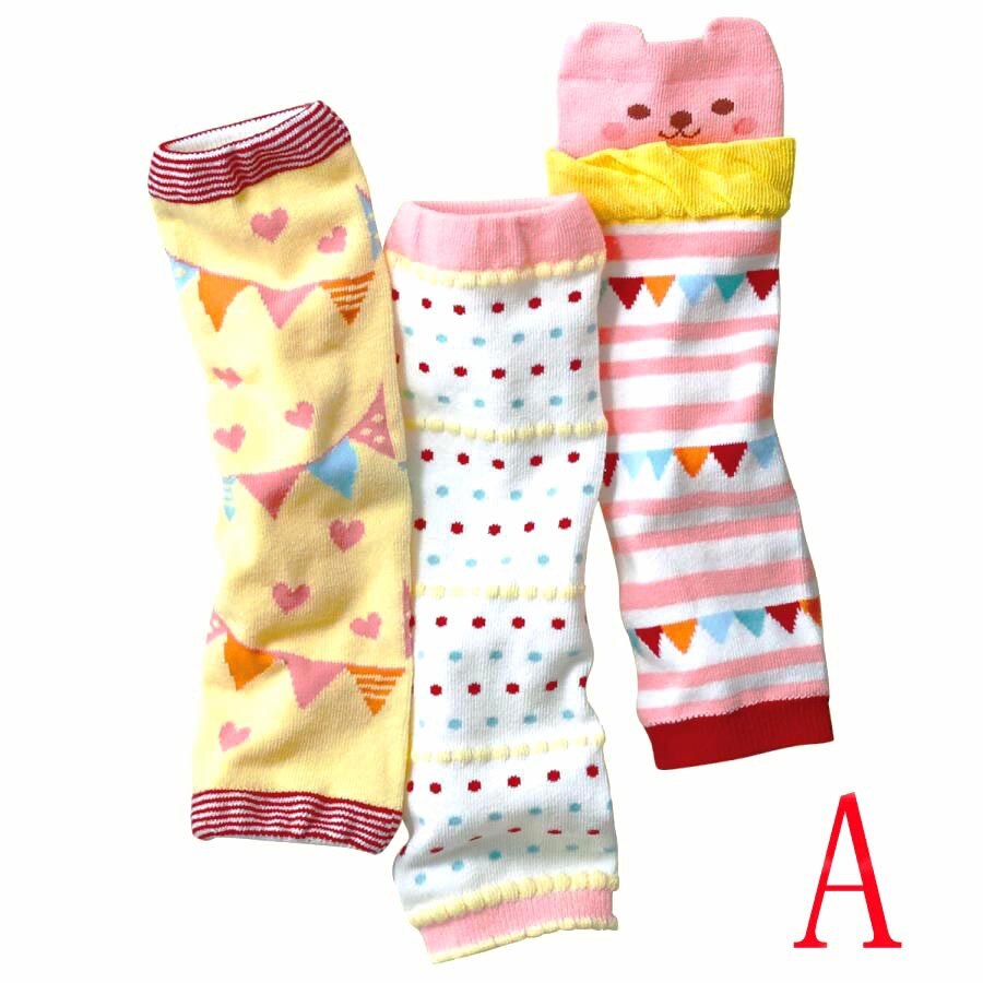 3 par / sett baby tegneserie legwarmer spedbarn jente gutt bomull knebeskyttere voksen armvarmer