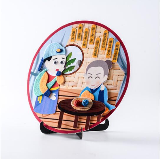 Ancient poetry scene Fabric Felt kit Non-woven cloth Craft DIY Sewing set Felt Handwork Material DIY needlework supplies: L