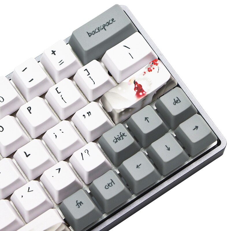 Keycap 73 Schlüssel Dye Sublimation Druck Mechanische Tastatur Tastenkappen PBT Schneeflocke Pflaume Schlüssel Kappe für GH60 GK61 GK64