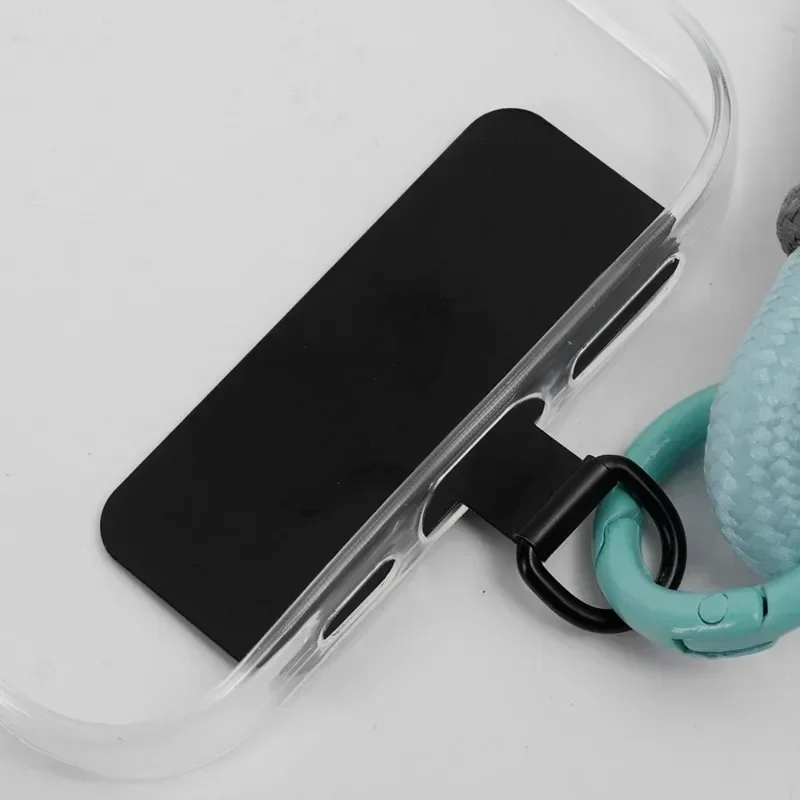 Metal Phone Tether Tab with Anti-Scratch Film Universal Mobile Phone Lanyard Gasket Replacement Stainless Steel Phone Patch Pads