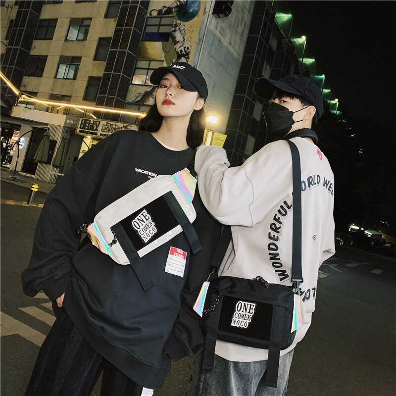 Originale dunkle umhängetasche für paare, geräumig, im harajuku-stil, lässig, für studenten, damen.