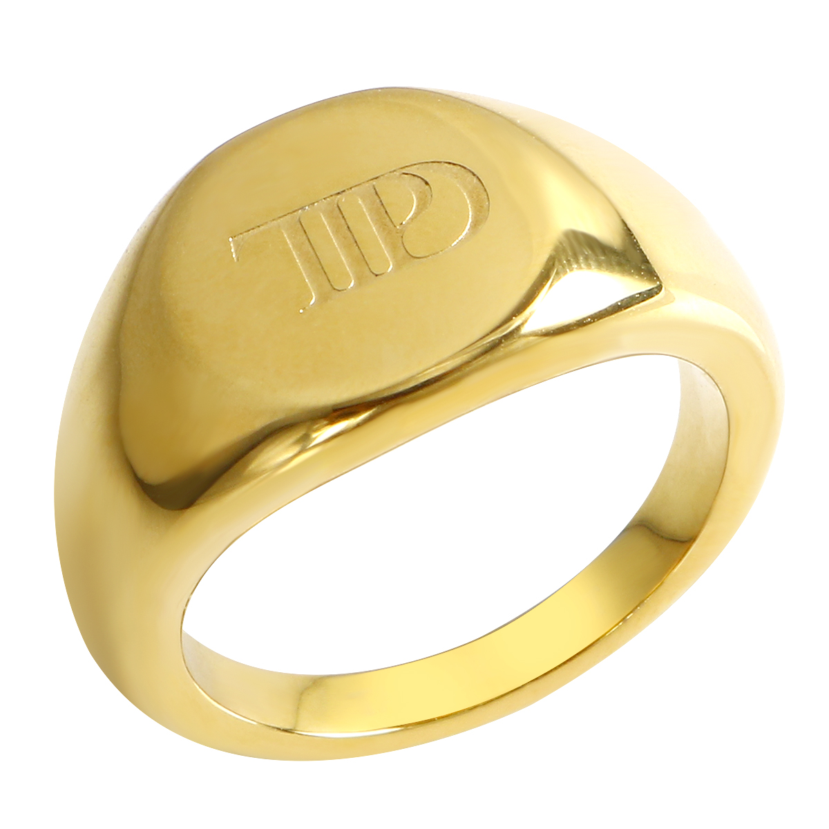 Anillos con letras grabadas JINHUI TTPD para mujer, anillo de Metal de acero inoxidable con poetas tortuadas, joyería de resistente al agua: 6 / Negro