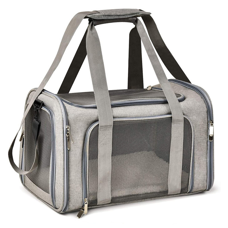 Hund Katze Tragetasche Haustier Welpen Reisetaschen Atmungsaktives Gittergewebe Kleiner Hund Katze Hunde draussen Zeltträger Ausgehende Haustiere Tasche Handtasche: M / Grün