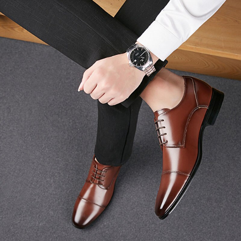 Men's business shoes formal dress men's shoes gentleman's shoes microfiber leather men's shoes wedding shoes men's work shoes
