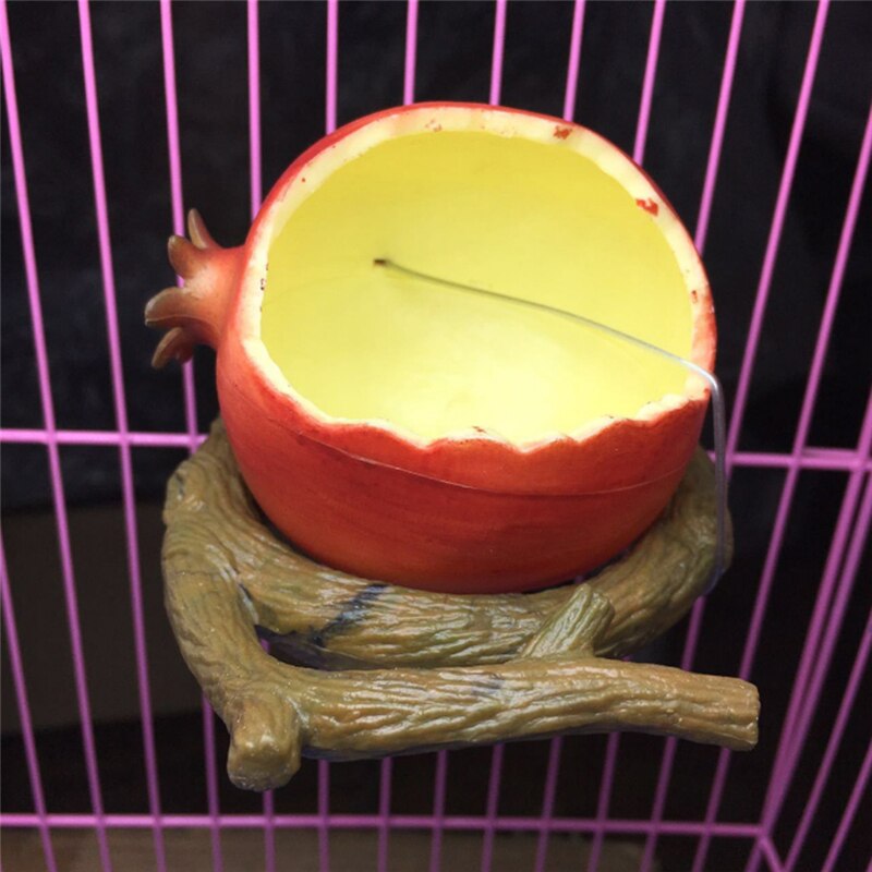 Funny Fruit Shape Bird Parrot Feeder Orange Pomegranate Food Water Feeding Bowl Container Feeders For Crates Cages Coop Pet