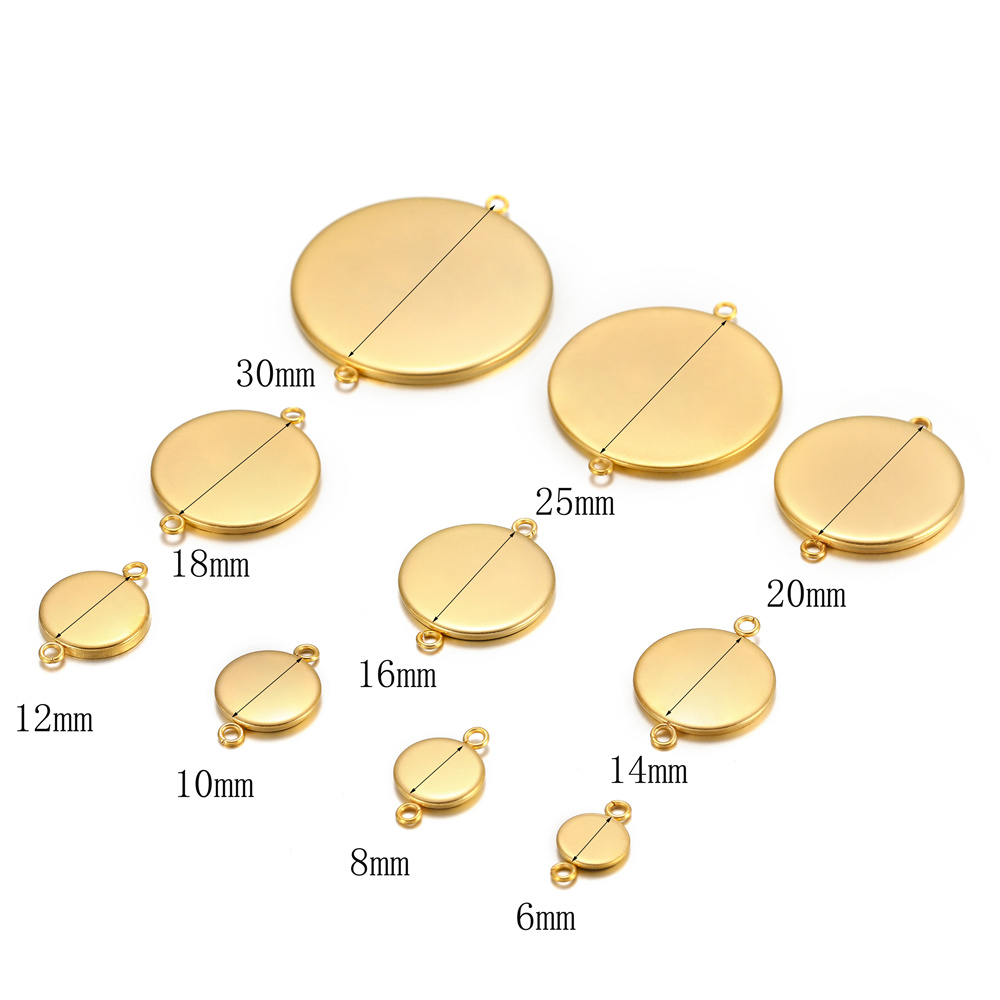 Configuración de Base de camafeo de cabujón de acero inoxidable, 6, 8, 10, 12, 14, 16, 18, 20, 25, 30mm, bandeja colgante para collar, pulsera, fabricación de joyas Diy: 30 mm / Negro