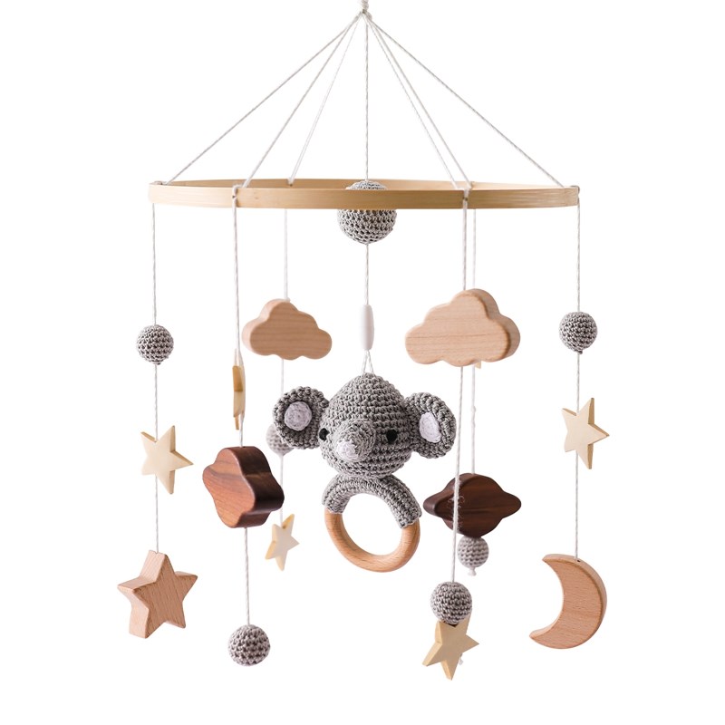 Baby Holz kleine Birdie Bett Glocke Halterung Cartoon Krippe Bett Glocke mobile hängende Rassel Spielzeug Kleiderbügel Baby Krippe Dekoration Access ori