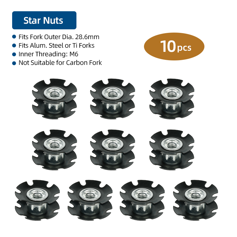 Fahrrad-Vorderradgabel-Montagekern 1 1/8 Zoll 28,6 mm Gabelanker-Headset-Sternmuttern zerschlagen in Einsätze Schüssel oben Deckel Suspension Stecker: Gold
