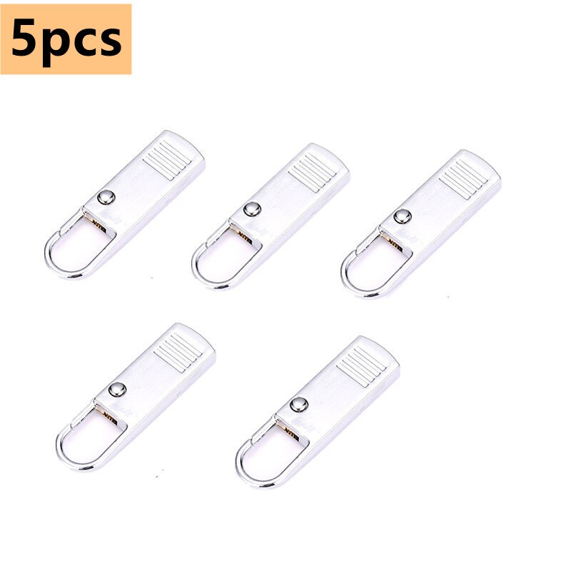 5Pcs Universal Zipper Puller Zipper Repair Kit Instant Zipper Repair Replacement Zipper Sliding Teeth Rescue Removable Zippers: 5pcs-A